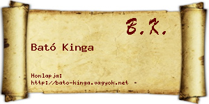 Bató Kinga névjegykártya
